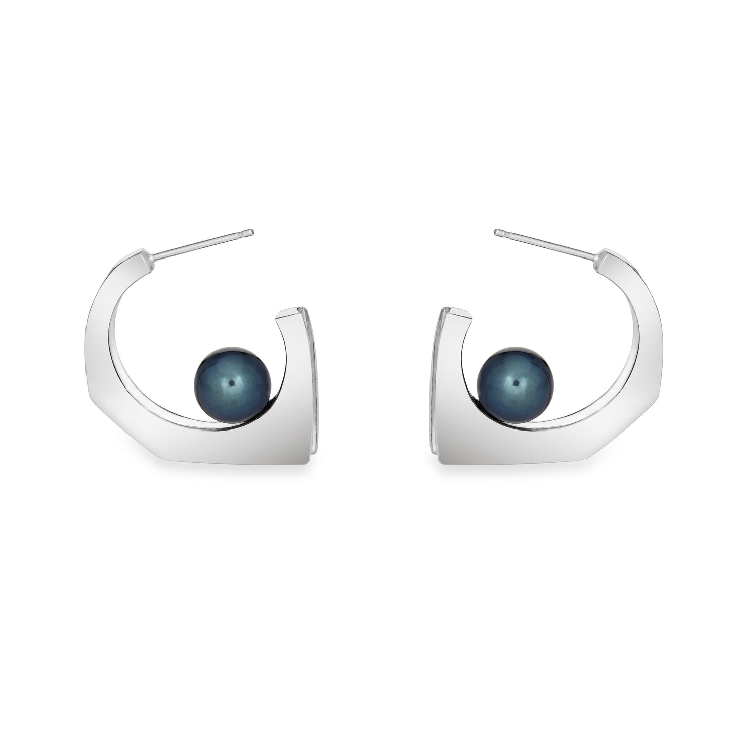 BLACK PEARL FLOE EARRINGS