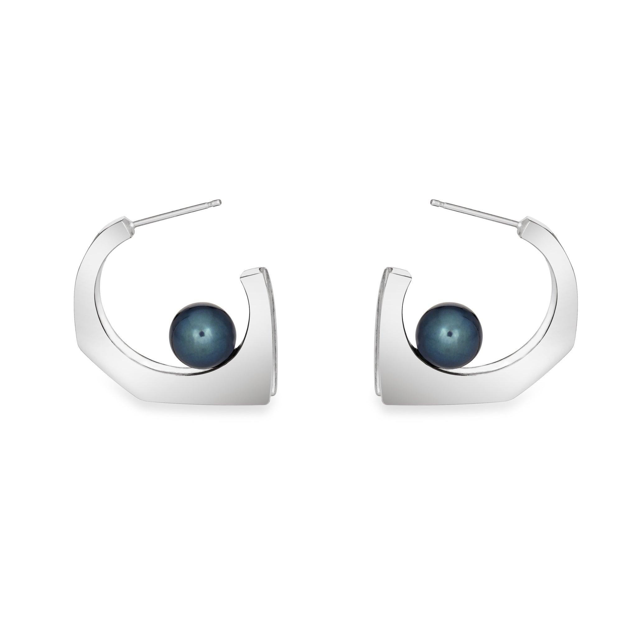 BLACK PEARL FLOE EARRINGS