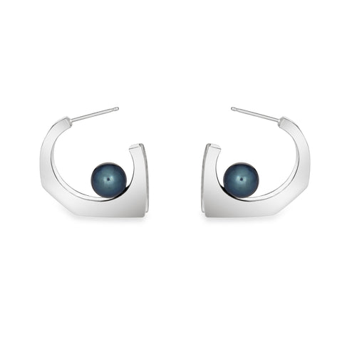 BLACK PEARL FLOE EARRINGS